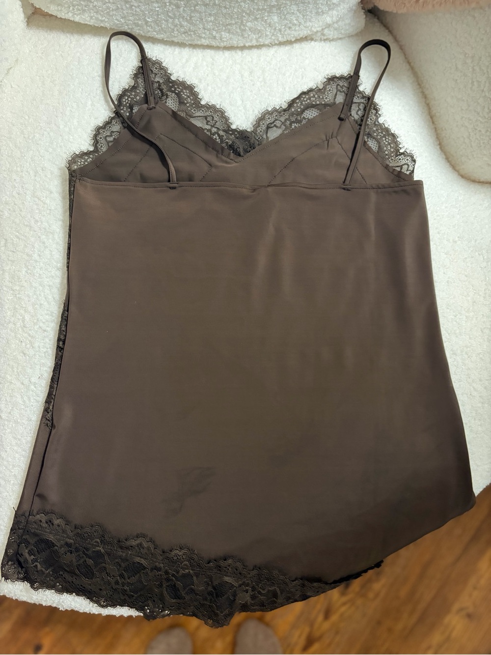 H&M Chocolate Brown Lace-Trim Slip Chemise - Picture 3 of 3